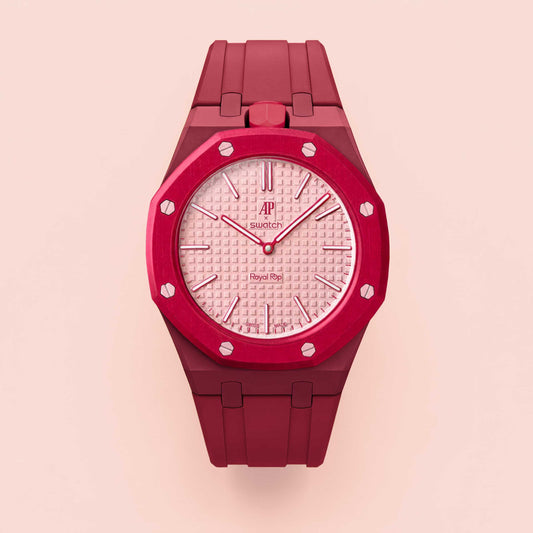 (Pre-order) Jessenia Original Wrist Case & Silicone Strap for Swatch x AP Royal Pop - Otto Rosso