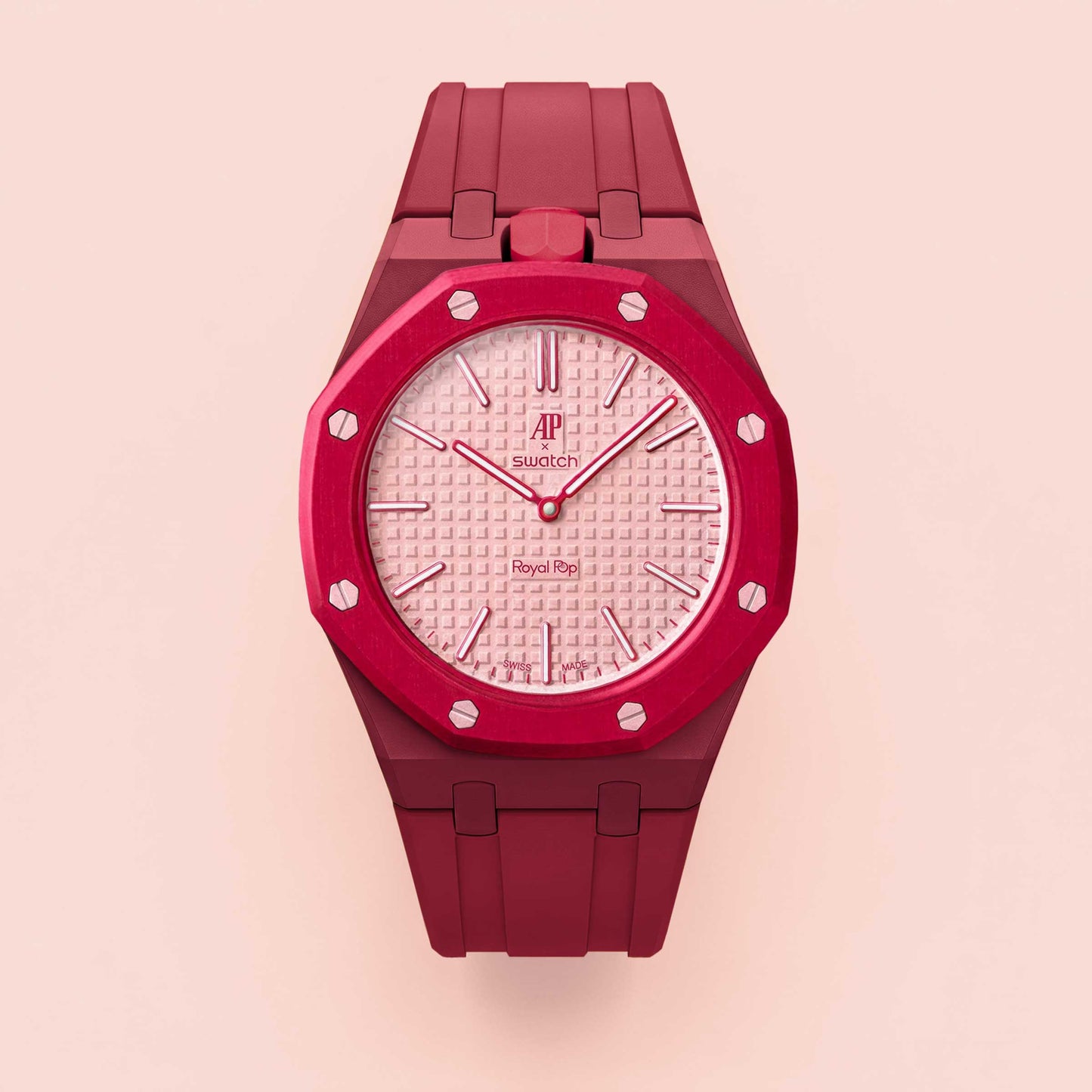 (Pre-order) Jessenia Original Wrist Case & Silicone Strap for Swatch x AP Royal Pop - Otto Rosso