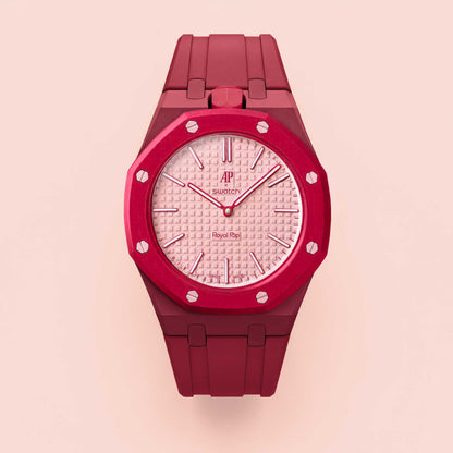 (Pre-order) Jessenia Original Wrist Case & Silicone Strap for Swatch x AP Royal Pop - Otto Rosso