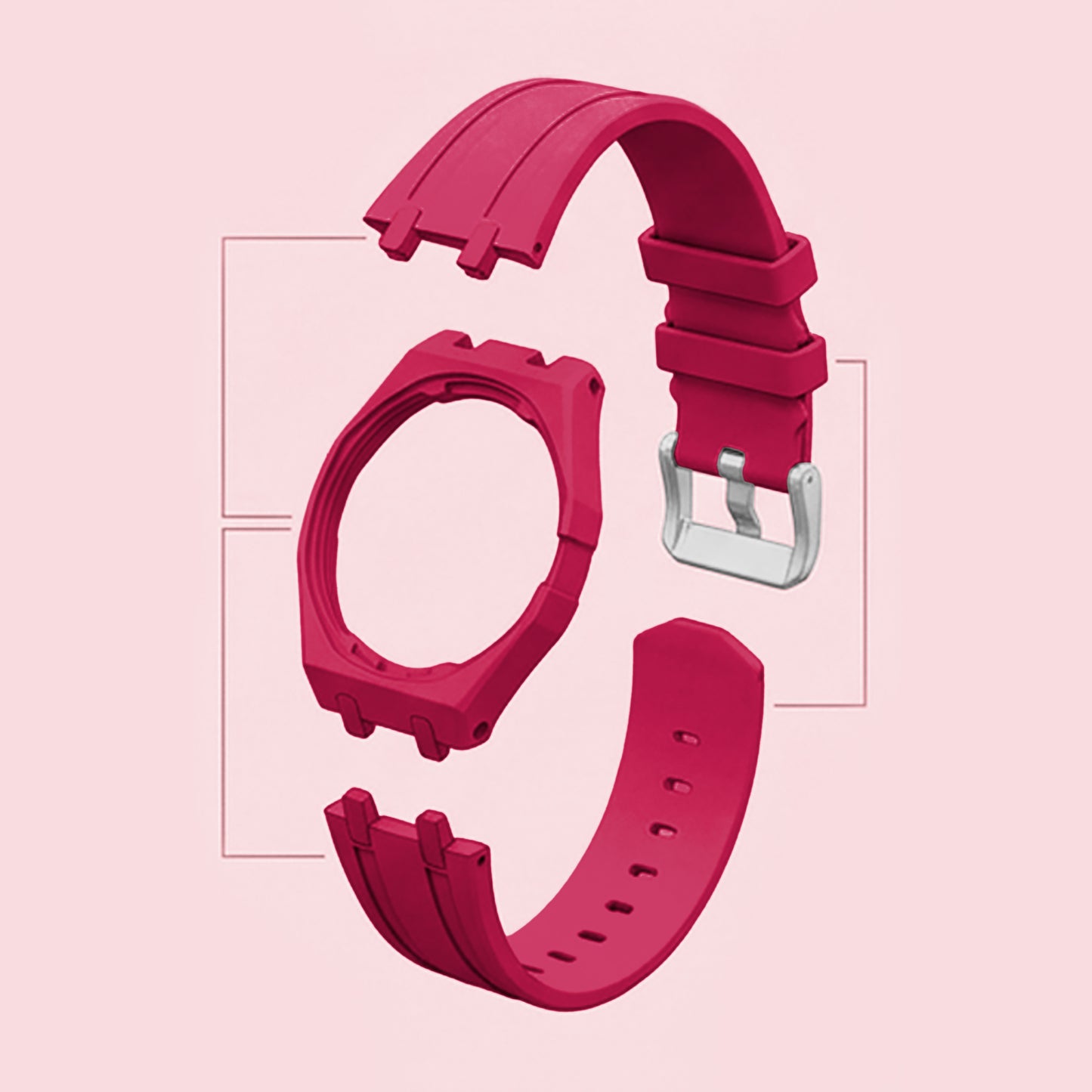 (Pre-order) Jessenia Original Wrist Case & Silicone Strap for Swatch x AP Royal Pop - Otto Rosso