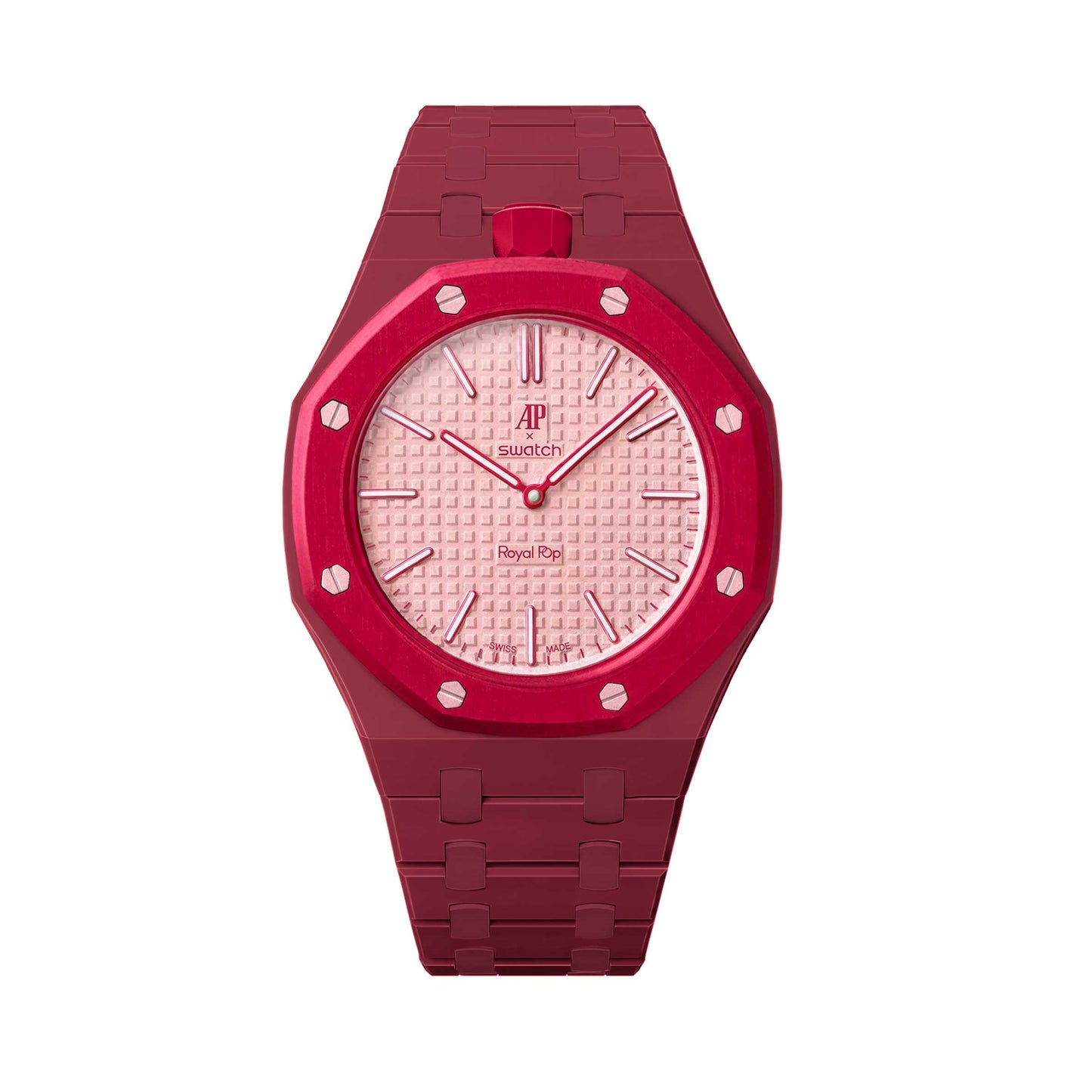 (Pre-order) Jessenia Original - Ceramic Case & Integrated Bracelet for Swatch x AP Royal Pop - Otto Rosso