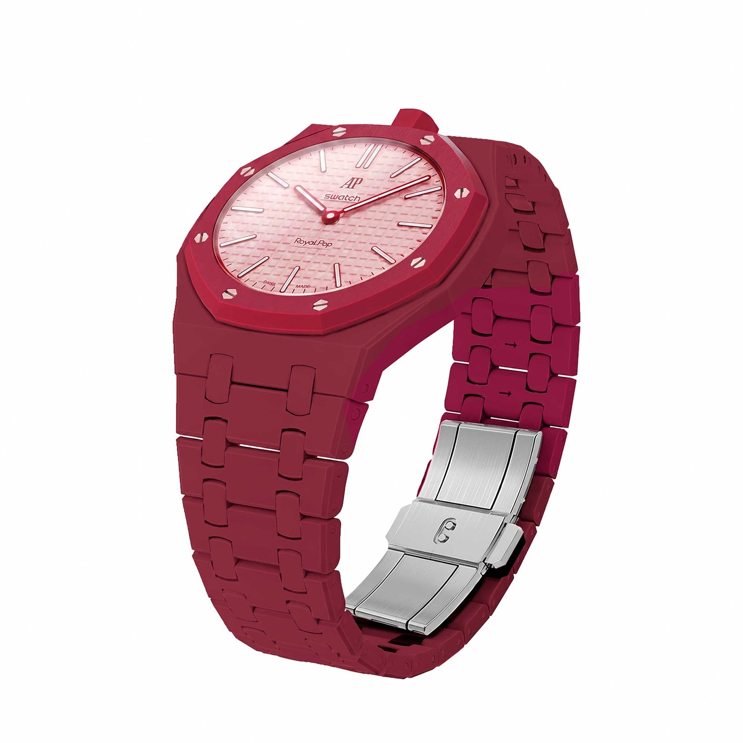 (Pre-order) Jessenia Original - Ceramic Case & Integrated Bracelet for Swatch x AP Royal Pop - Otto Rosso
