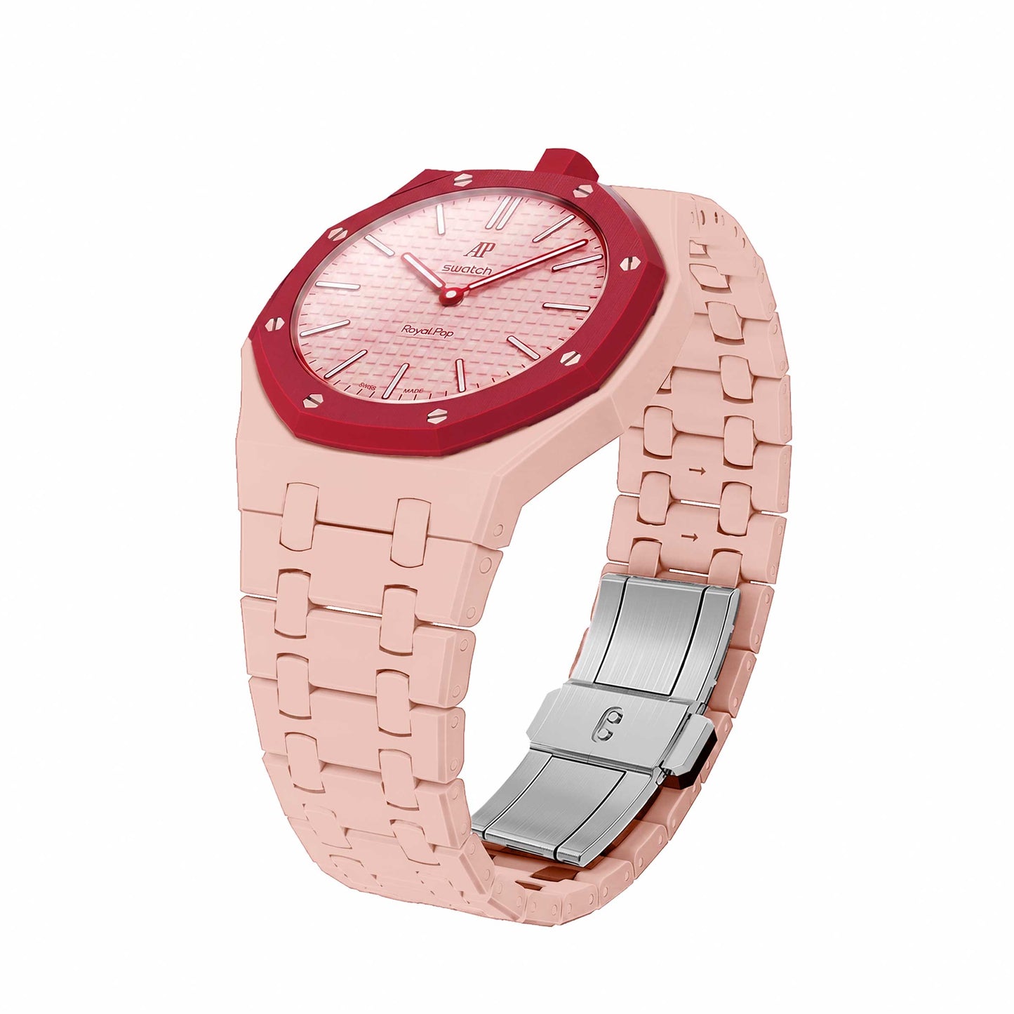 (Pre-order) Jessenia Original - Ceramic Case & Integrated Bracelet for Swatch x AP Royal Pop - Otto Rosso