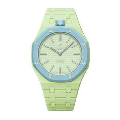 (Pre-order) Jessenia Original - Ceramic Case & Integrated Bracelet for Swatch x AP Royal Pop - Blaue Acht