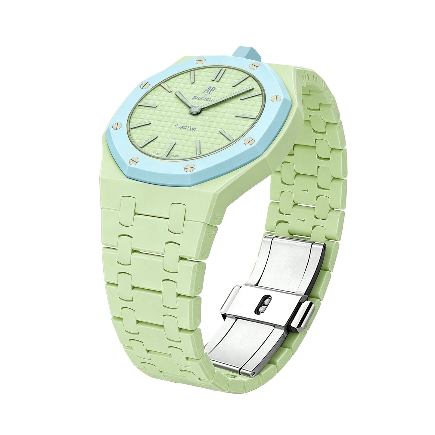 (Pre-order) Jessenia Original - Ceramic Case & Integrated Bracelet for Swatch x AP Royal Pop - Blaue Acht