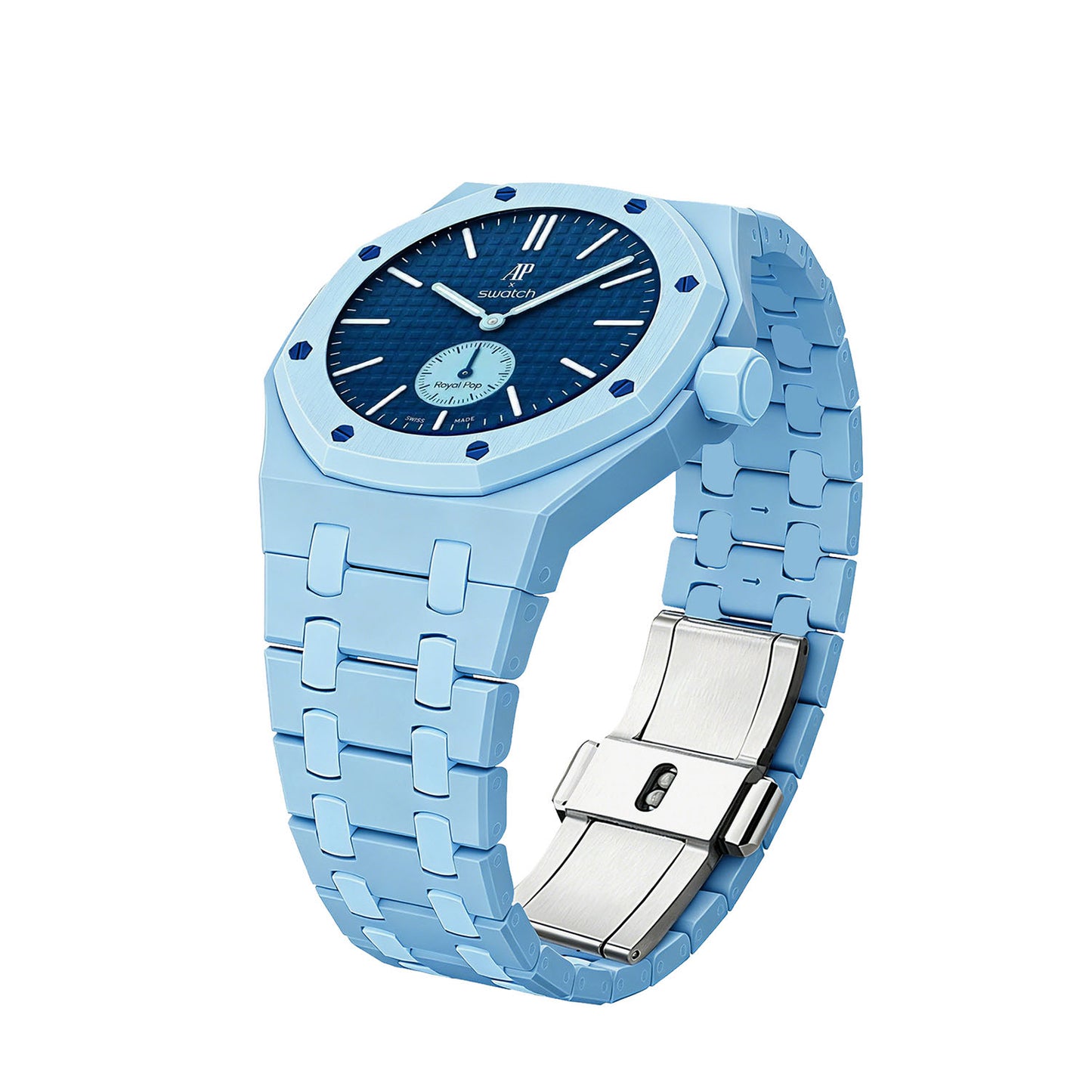 (Pre-order) Jessenia Original - Ceramic Case & Integrated Bracelet for Swatch x AP Royal Pop - Lan Ba