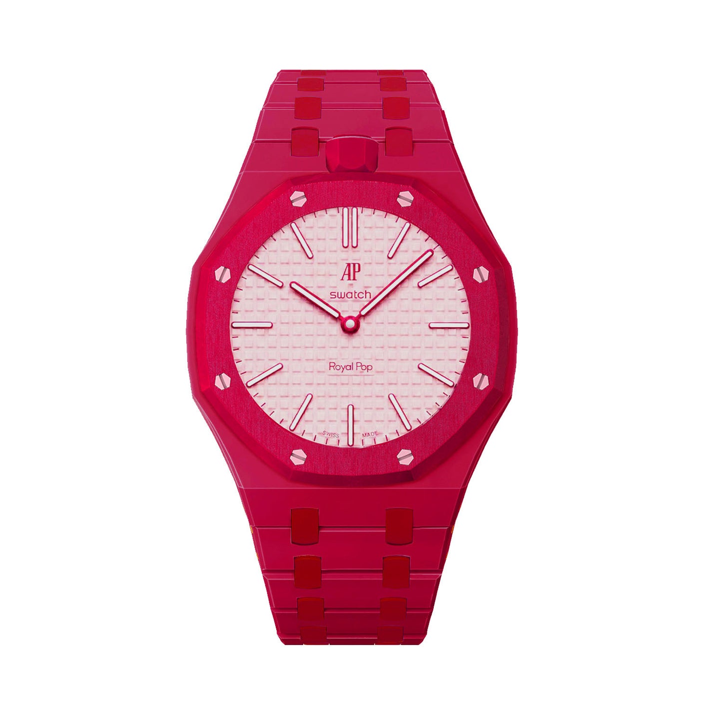 (Pre-order) Jessenia Original - Ceramic Case & Integrated Bracelet for Swatch x AP Royal Pop - Otto Rosso