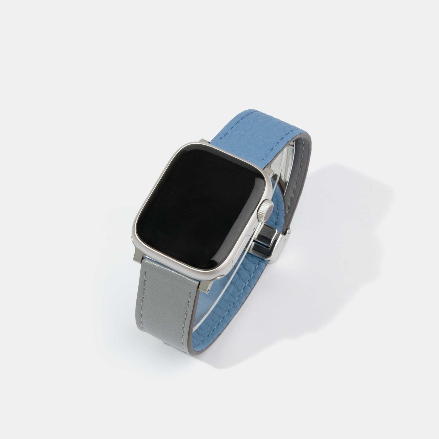 Reversible 2.0 Magnetic Leather Apple Watch Band (Tool-Free) | Blue and Grey
