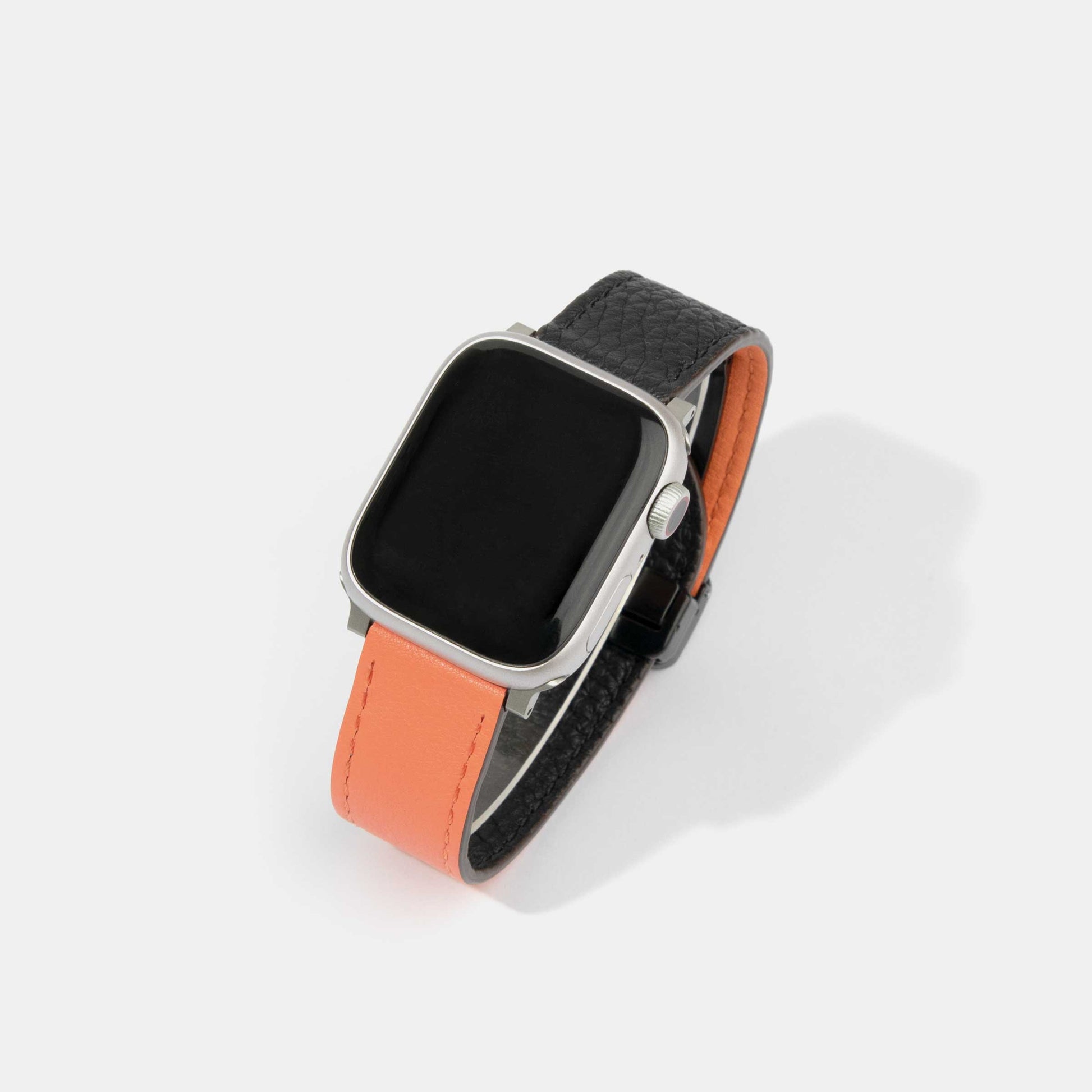 Reversible 2.0 Magnetic Leather Apple Watch Band (Tool-Free) | Orange and Black