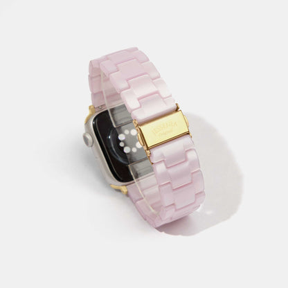 Purple Pink Marble Mosaic Pattern Epoxy Resin Watch Strap for Apple Watch