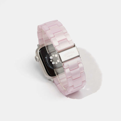 Purple Pink Marble Mosaic Pattern Epoxy Resin Watch Strap for Apple Watch