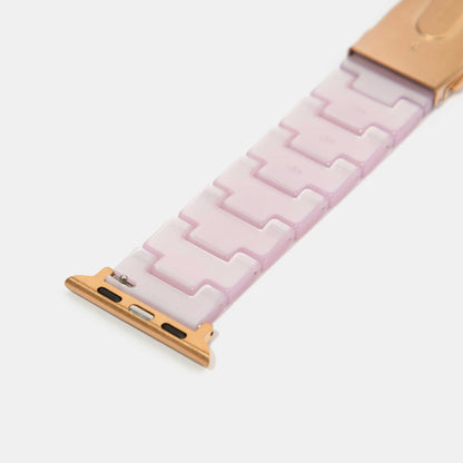 Purple Pink Marble Mosaic Pattern Epoxy Resin Watch Strap for Apple Watch