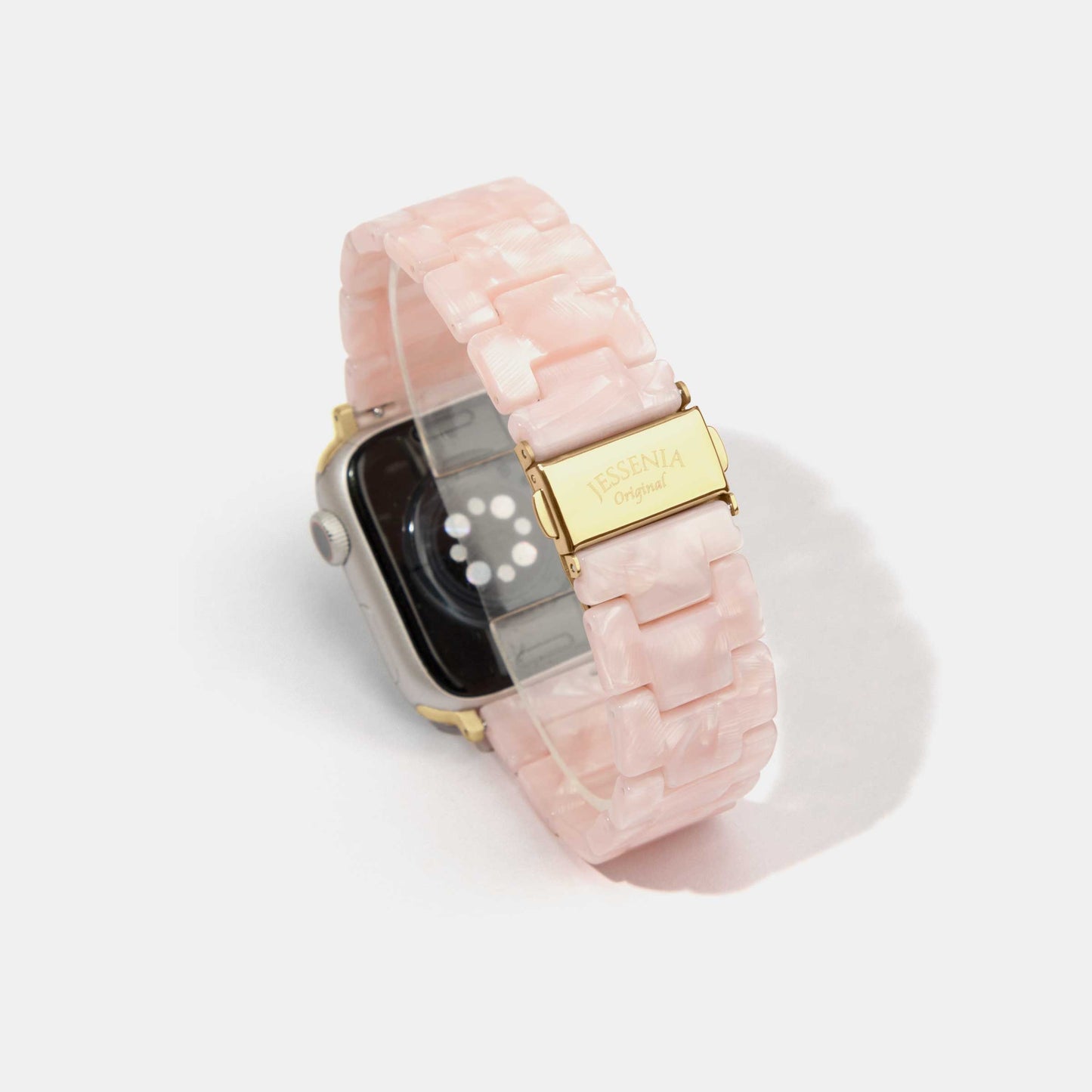 Pink Pearl Mosaic Pattern Epoxy Resin Watch Strap for Apple Watch