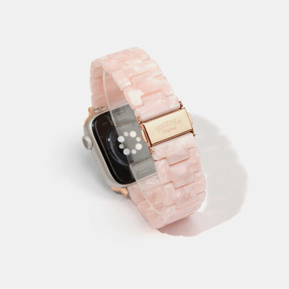 Pink Pearl Mosaic Pattern Epoxy Resin Watch Strap for Apple Watch