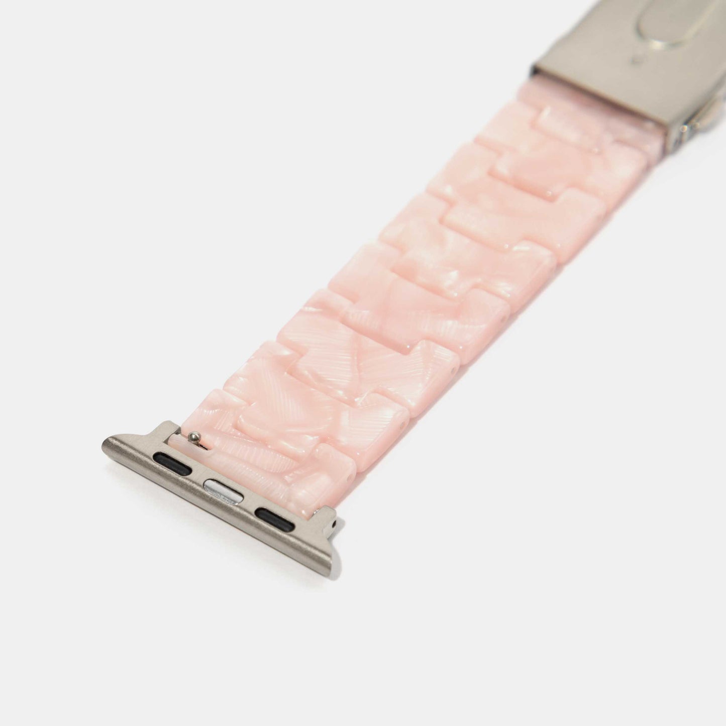Pink Pearl Mosaic Pattern Epoxy Resin Watch Strap for Apple Watch