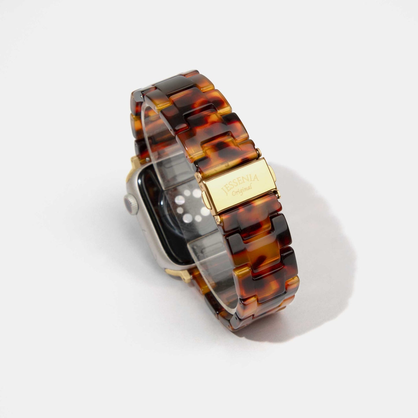 Tortoise Shell Mosaic Pattern Epoxy Resin Watch Strap for Apple Watch