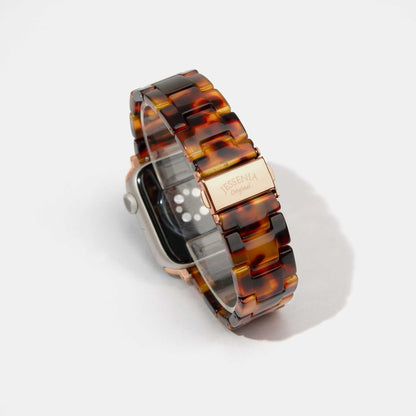 Tortoise Shell Mosaic Pattern Epoxy Resin Watch Strap for Apple Watch