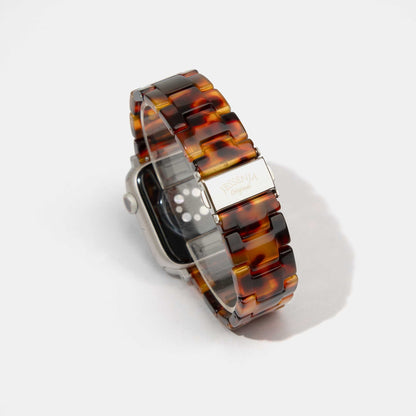 Tortoise Shell Mosaic Pattern Epoxy Resin Watch Strap for Apple Watch