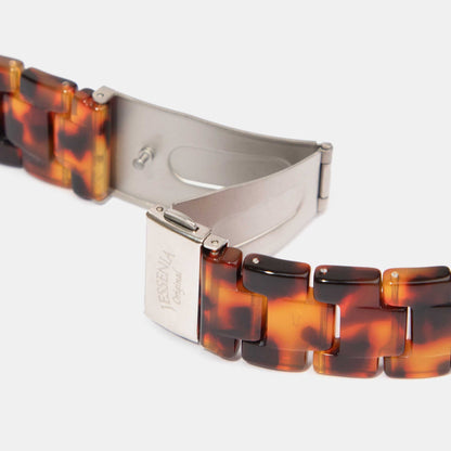 Tortoise Shell Mosaic Pattern Epoxy Resin Watch Strap for Apple Watch