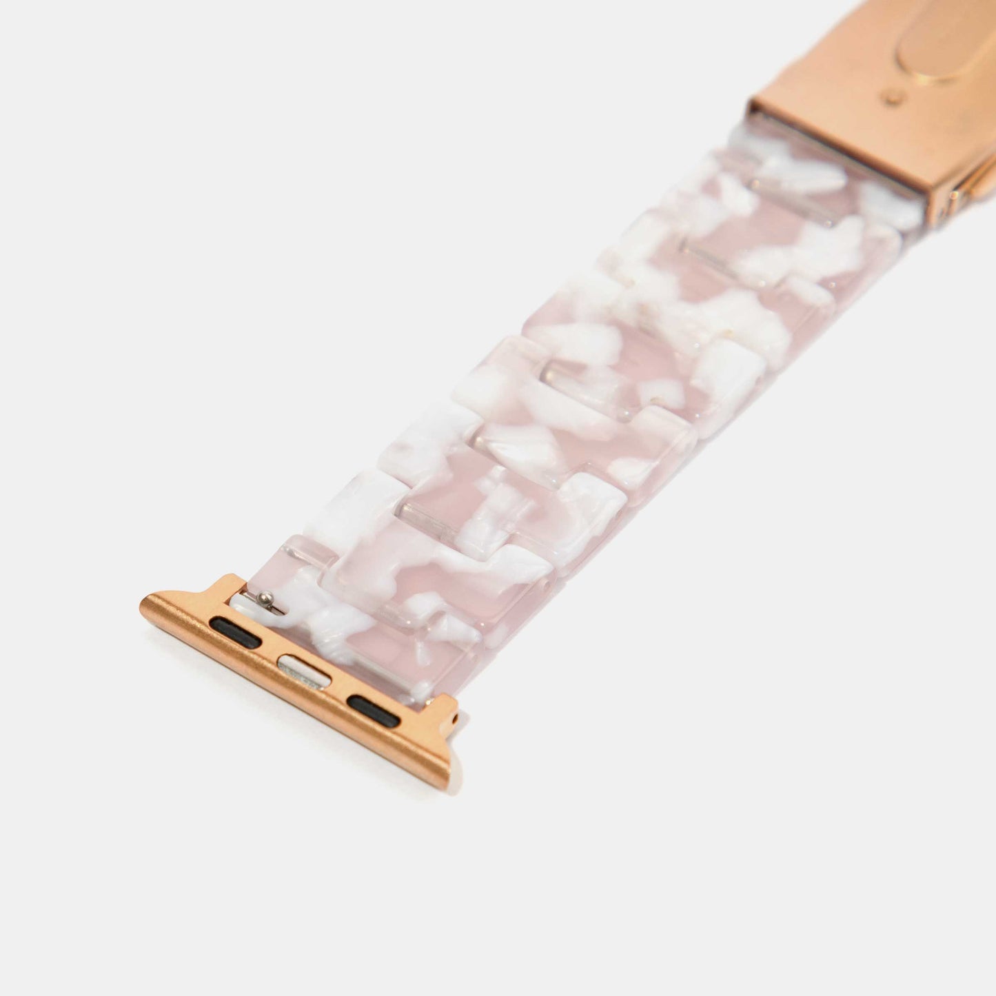 White Purple Marble Mosaic Pattern Epoxy Resin Watch Strap for Apple Watch