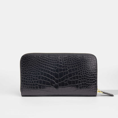 Black Alligator Women Long Wallet | Crocodile Leather Wallets