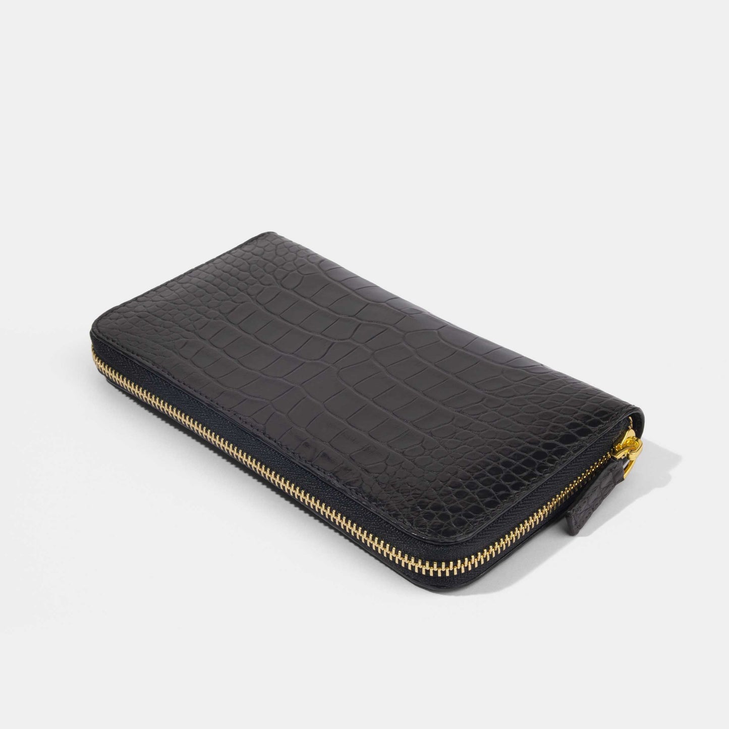 Black Alligator Women Long Wallet | Crocodile Leather Wallets