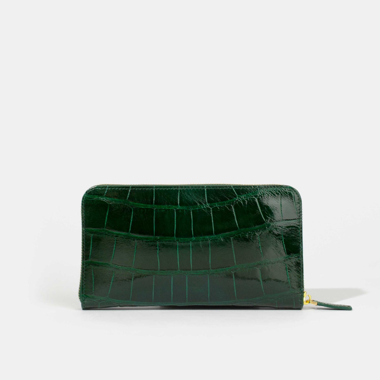 Dark Green Shiny Alligator Women Long Wallet | Crocodile Leather Wallets