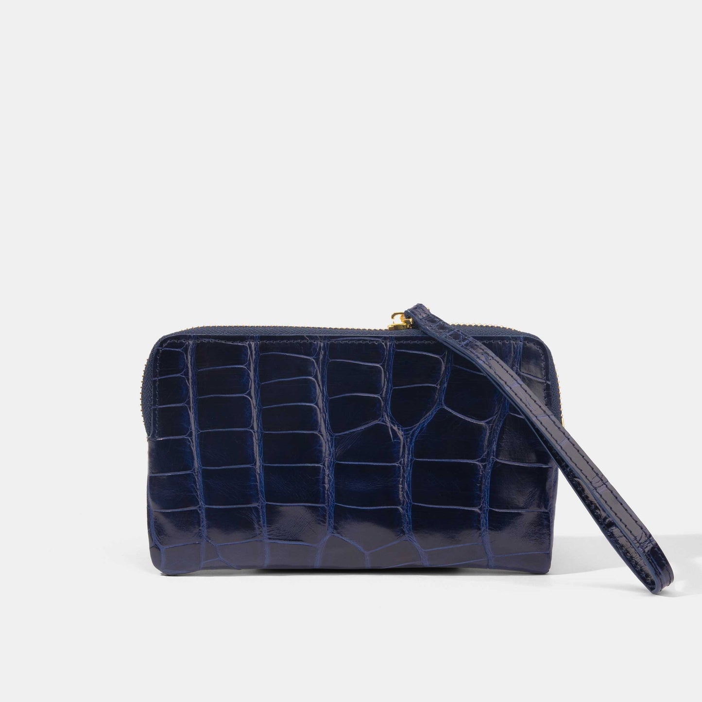 Blue Sapphire Alligator Women Zip Pouch Wallet | Crocodile Leather Wallets