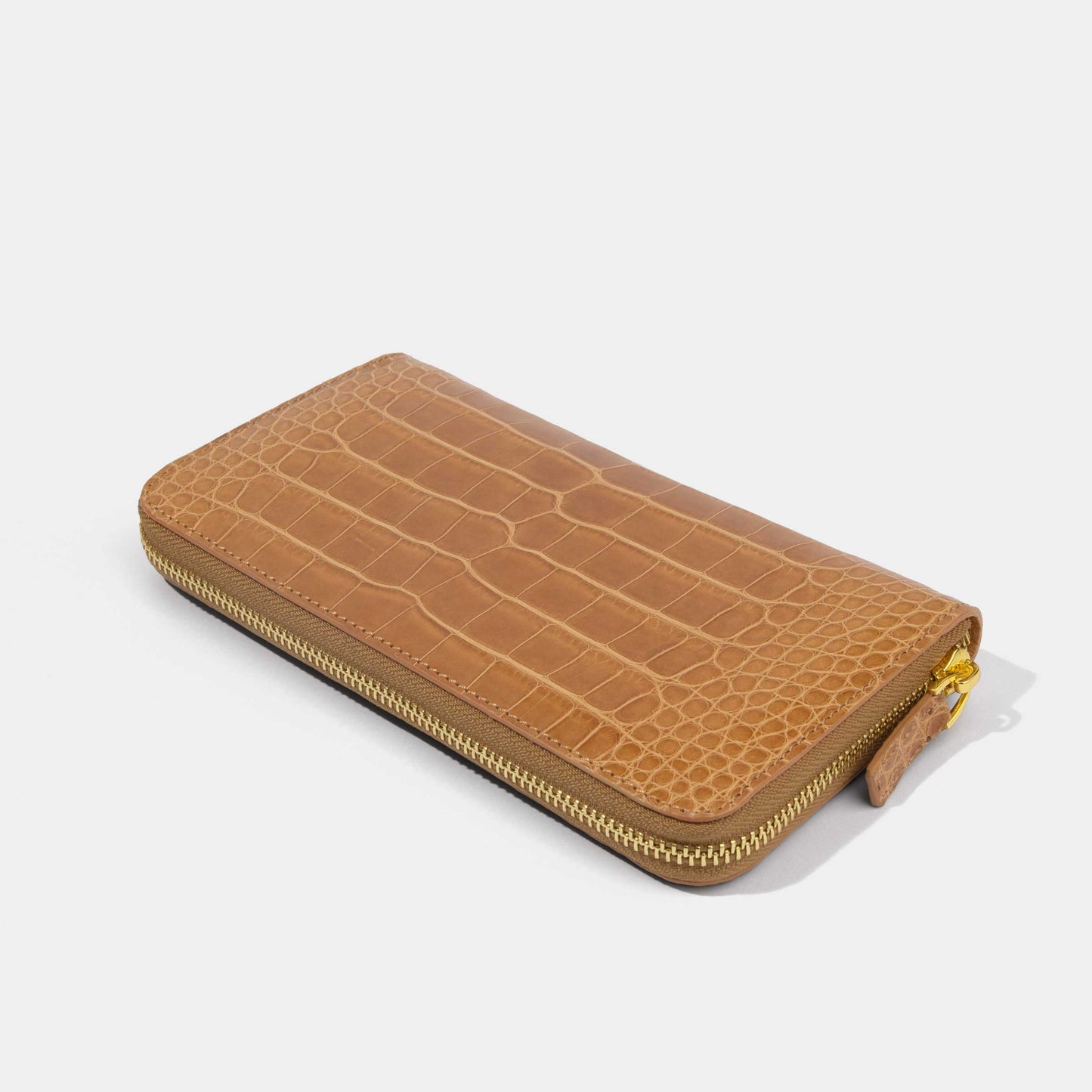 Light Brown Alligator Women Long Wallet | Crocodile Leather Wallets