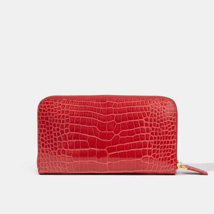 Red Alligator Women Long Wallet | Crocodile Leather Wallets