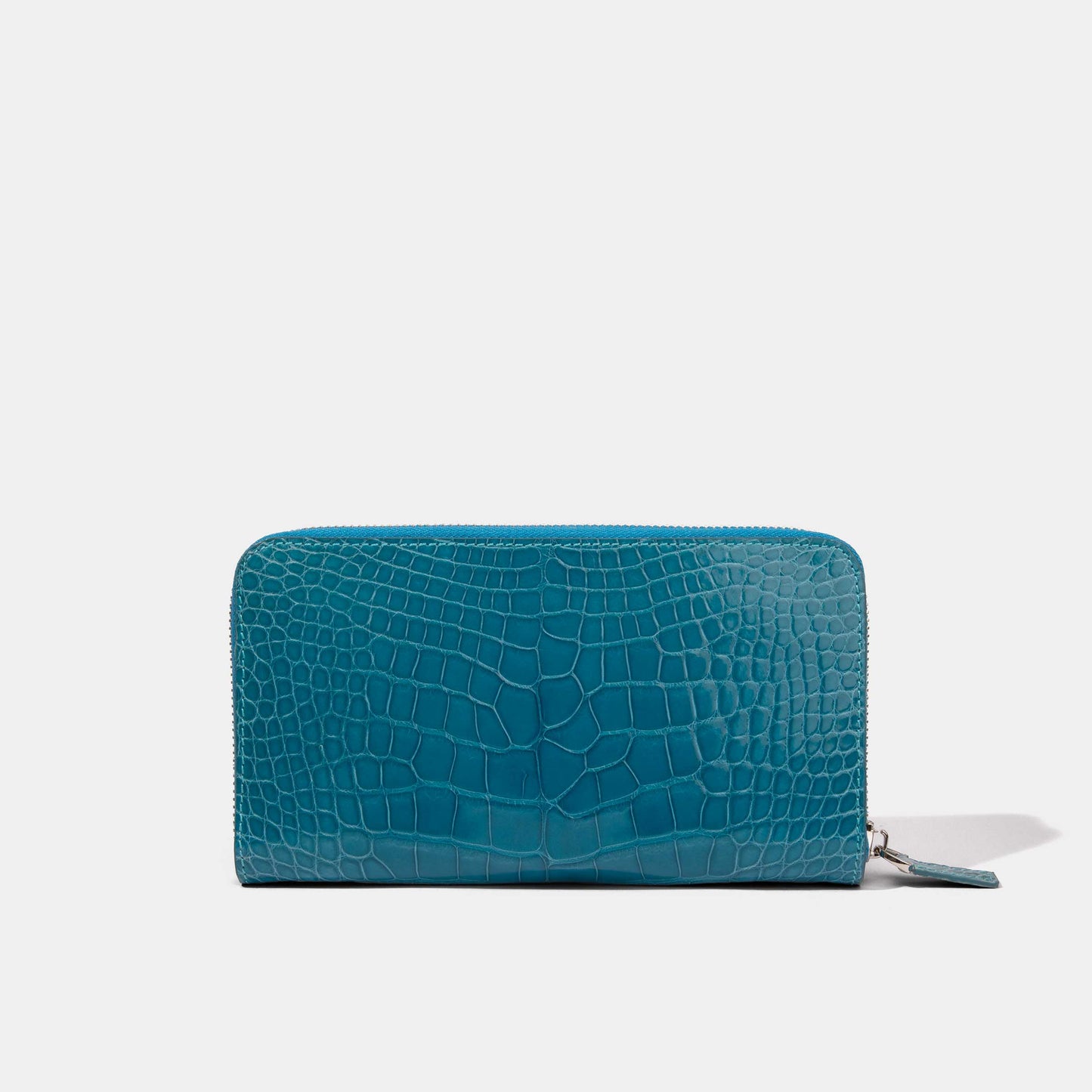 Teal Alligator Women Long Wallet | Crocodile Leather Wallets