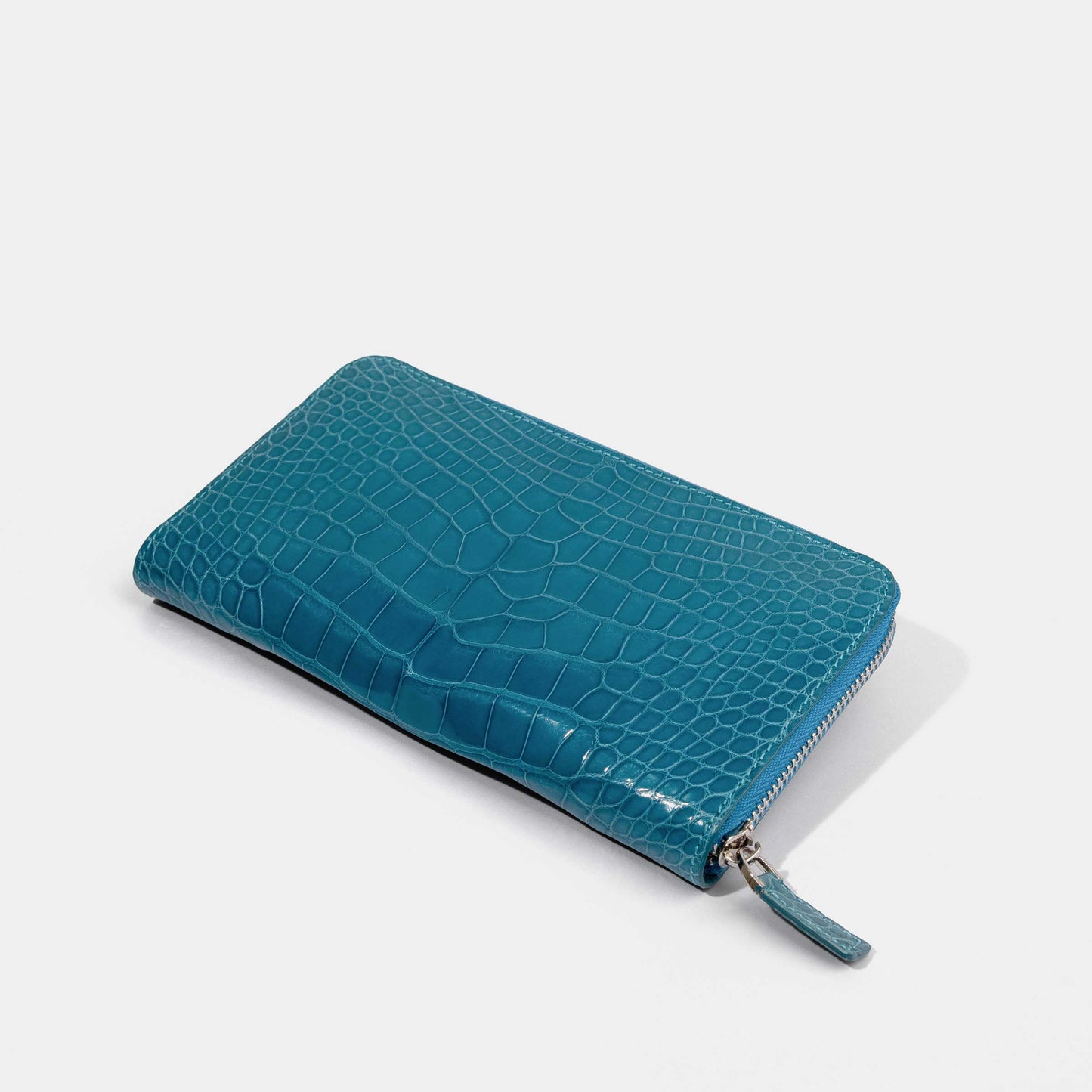 Teal Alligator Women Long Wallet | Crocodile Leather Wallets