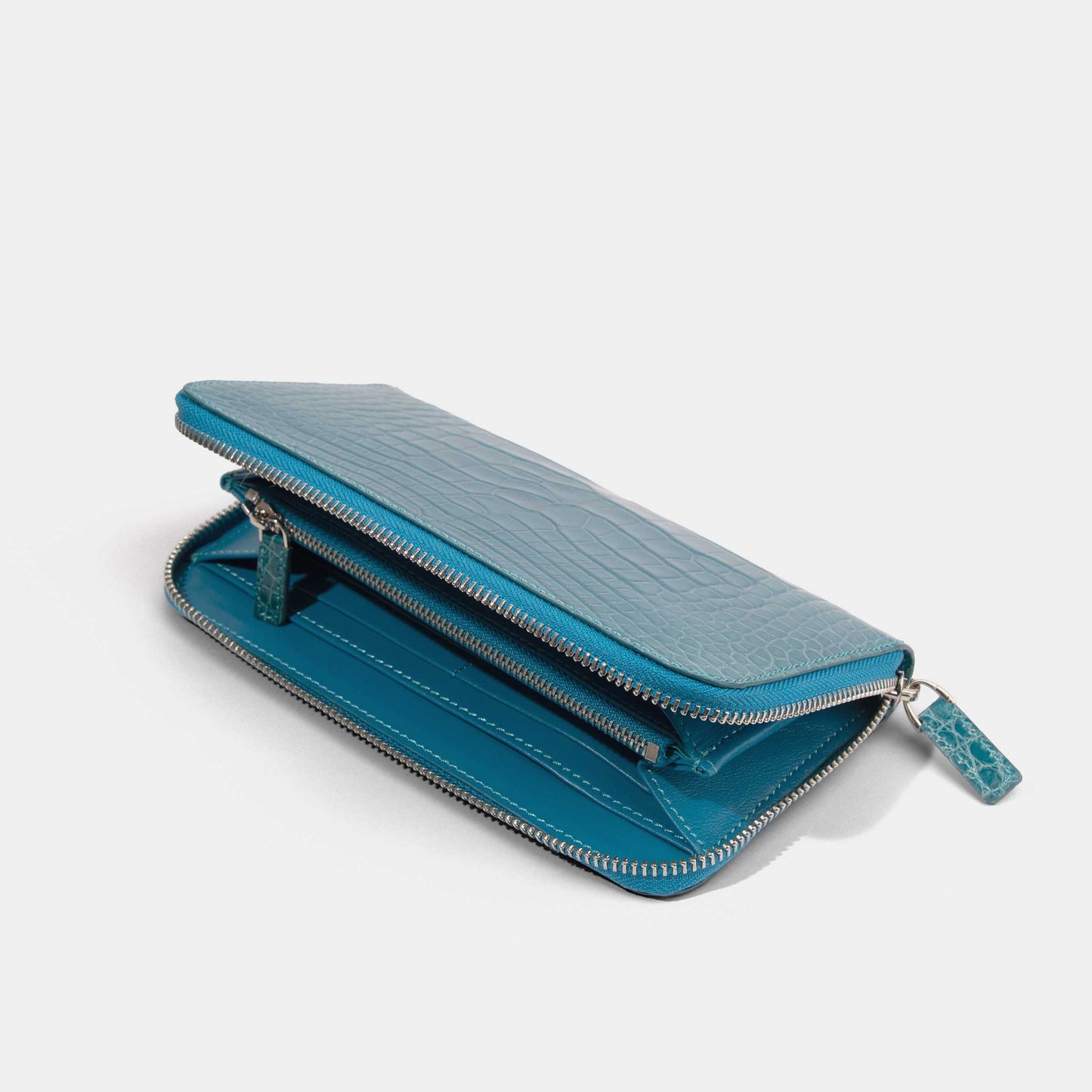 Teal Alligator Women Long Wallet | Crocodile Leather Wallets