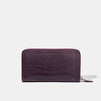 Purple Alligator Women Long Wallet | Crocodile Leather Wallets