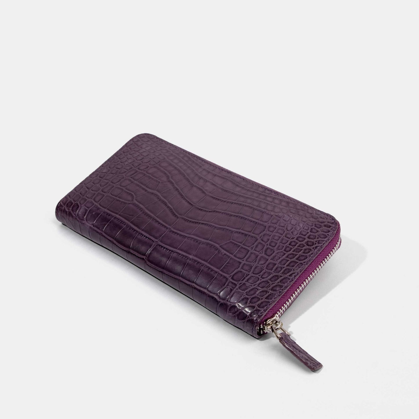 Purple Alligator Women Long Wallet | Crocodile Leather Wallets