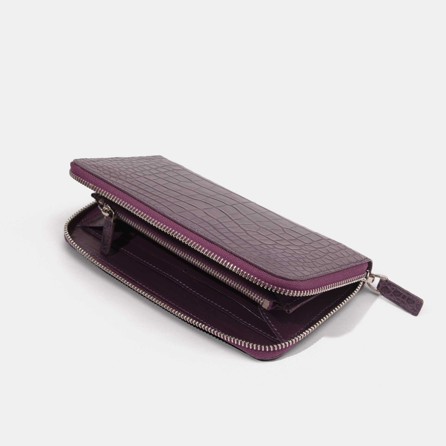 Purple Alligator Women Long Wallet | Crocodile Leather Wallets