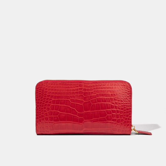 Red Alligator Women Long Wallet | Crocodile Leather Wallets