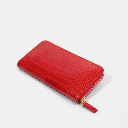 Red Alligator Women Long Wallet | Crocodile Leather Wallets