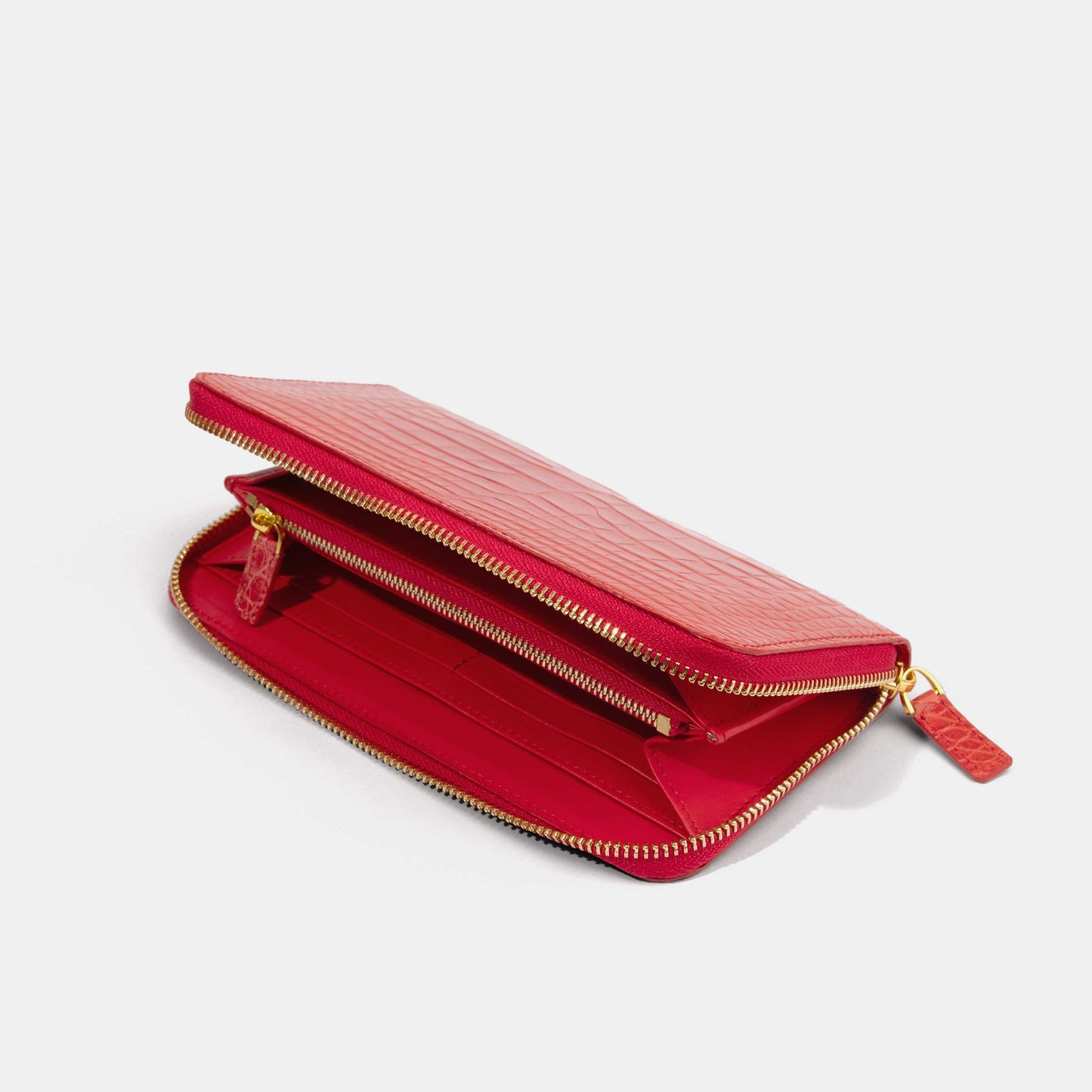 Red Alligator Women Long Wallet | Crocodile Leather Wallets