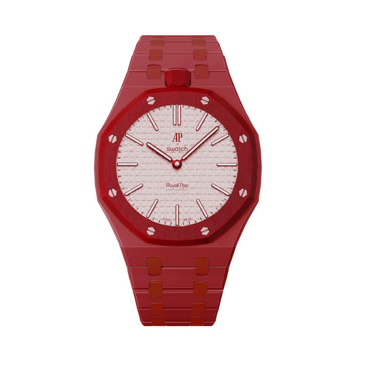 (Pre-order) Jessenia Original - Ceramic Wrist Adaptor & Integrated Bracelet for Swatch x AP Royal Pop - Otto Rosso