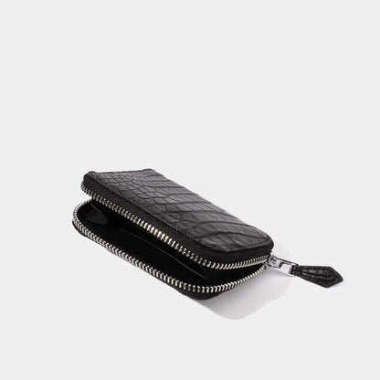 Zipped Coins Leather Wallet | Semi-Matte Alligator | Jessenia Original Jessenia Original