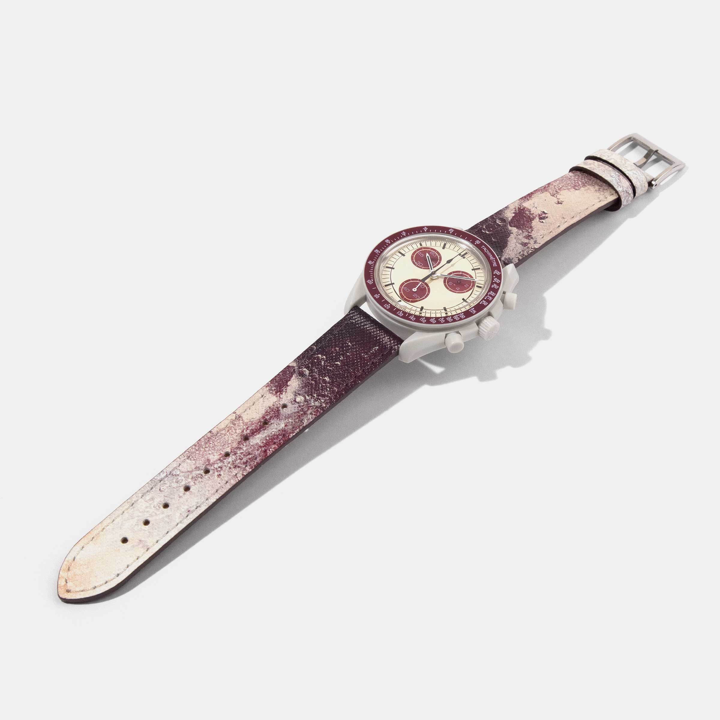 Calf Leather Watch Strap for Mission to Pluto | OMEGA x Swatch Speedmaster  Moonswatch | Universal