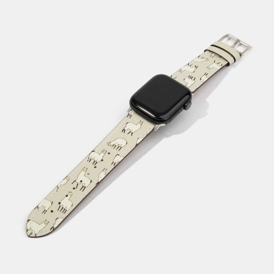 Alpaca Beige Calf Leather  Apple Watch Strap