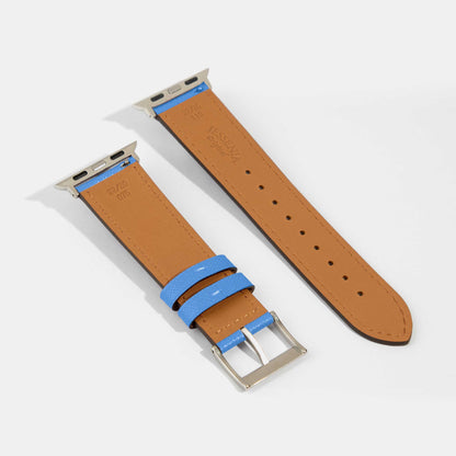 Capybara Hiding Blue Calf Leather Apple Watch Strap