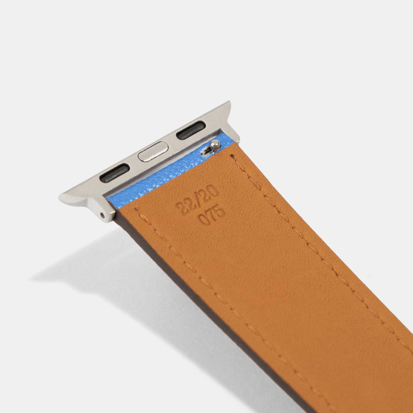 Capybara Hiding Blue Calf Leather Apple Watch Strap