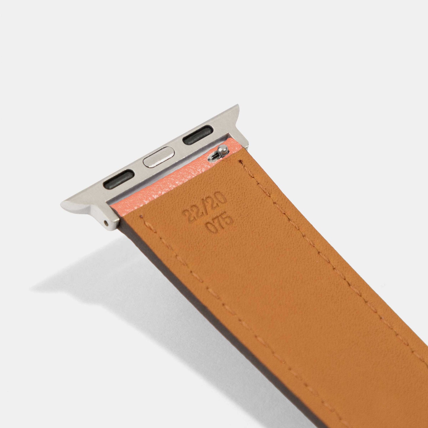 White Dog Footprint Pink Calf Leather Apple Watch Strap