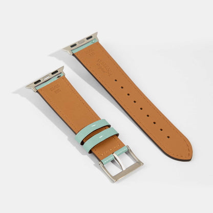Dog Family Teal Calf Leather Apple Watch Strap
