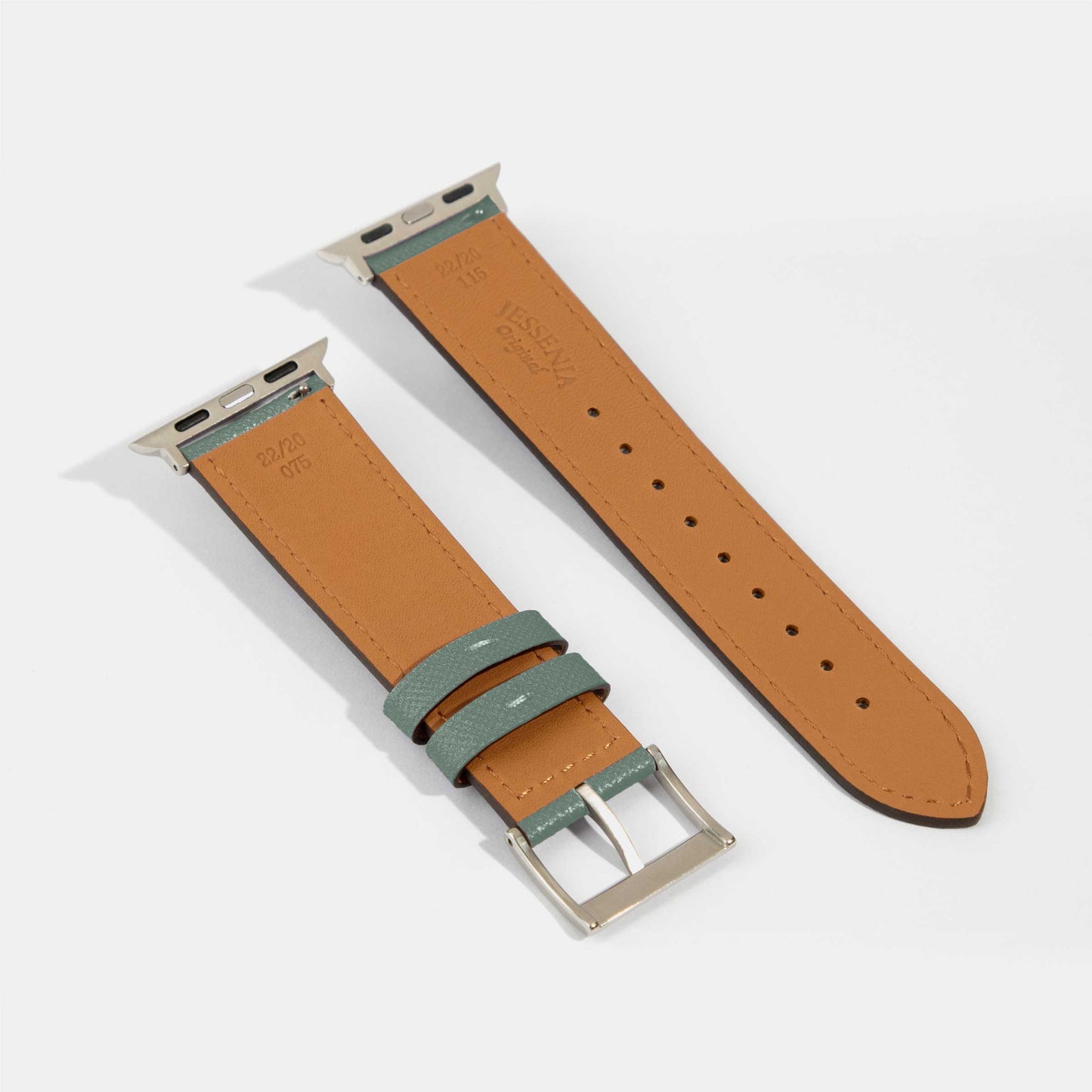 Mother & Baby Hedgehog Green Calf Leather Apple Watch Strap