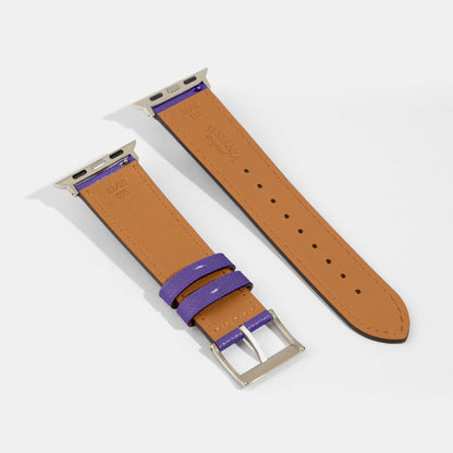 Long Hair Dog Navy Calf Leather Apple Watch Strap