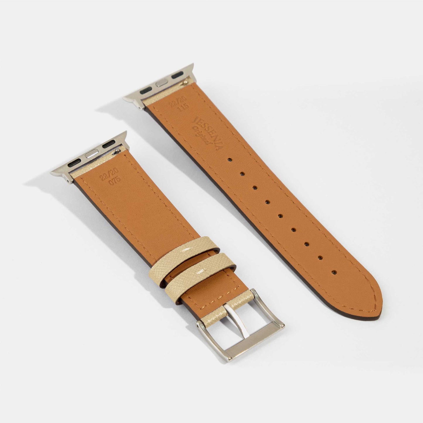 Sleeping Sloth Beige Calf Leather Apple Watch Strap
